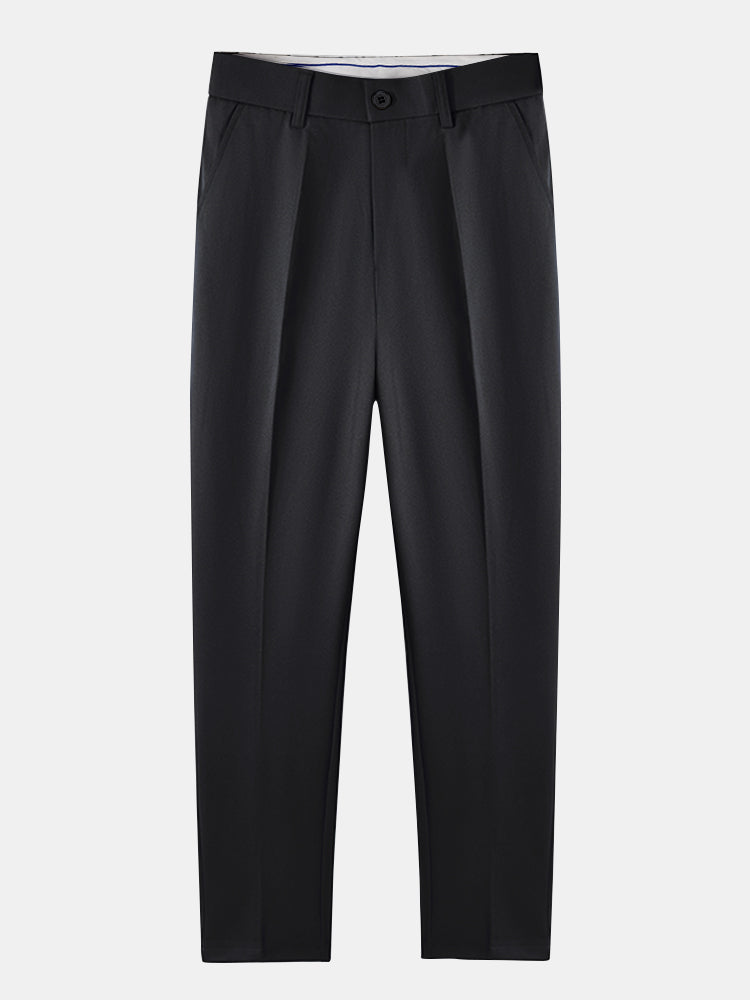 Contrast Stripe Trim Waffle Knit Polo & Slim Fit Tapered Trousers