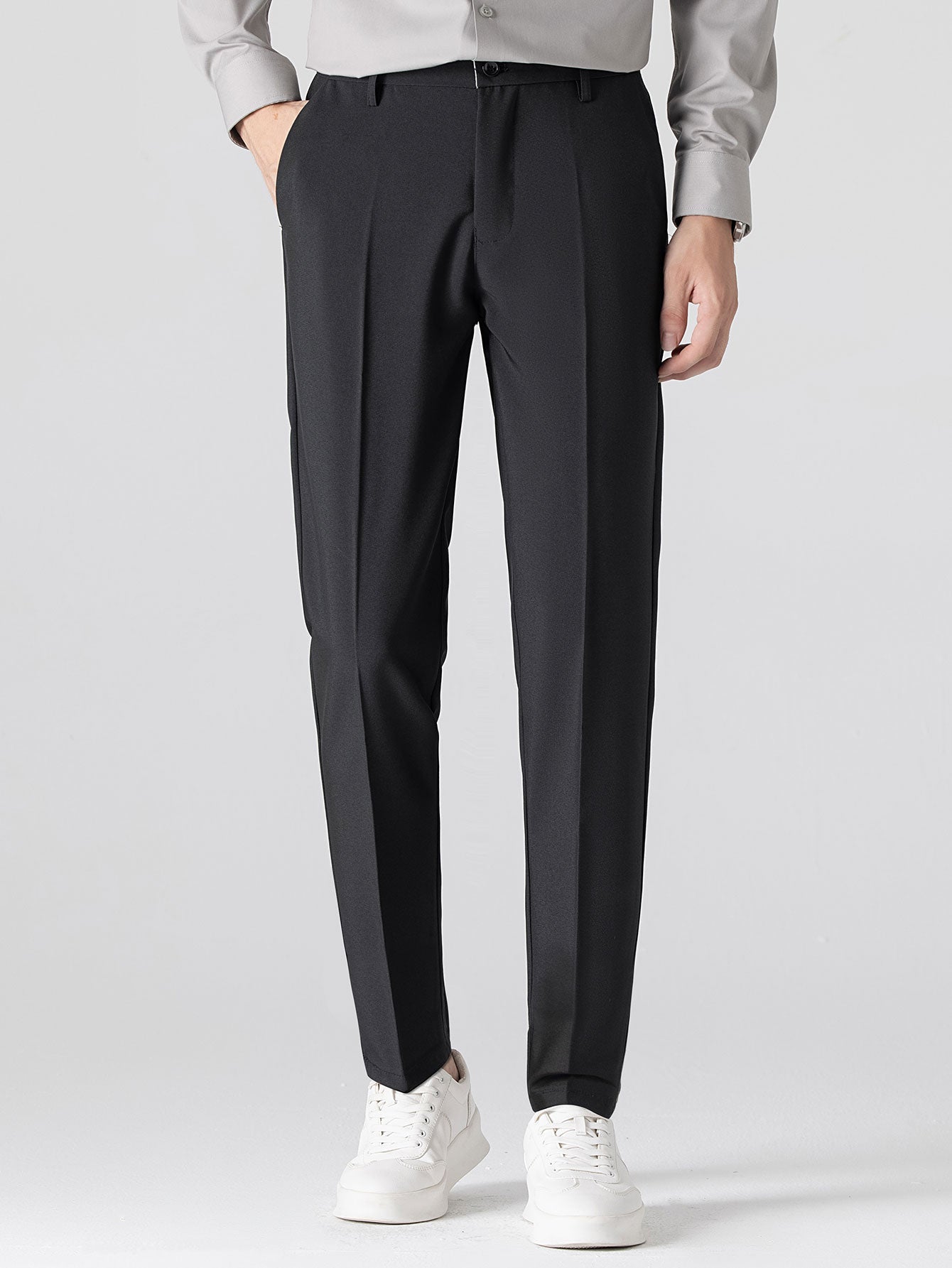 Retro Rhombus Geometric Knit Shirt & Slim Fit Tapered Trousers
