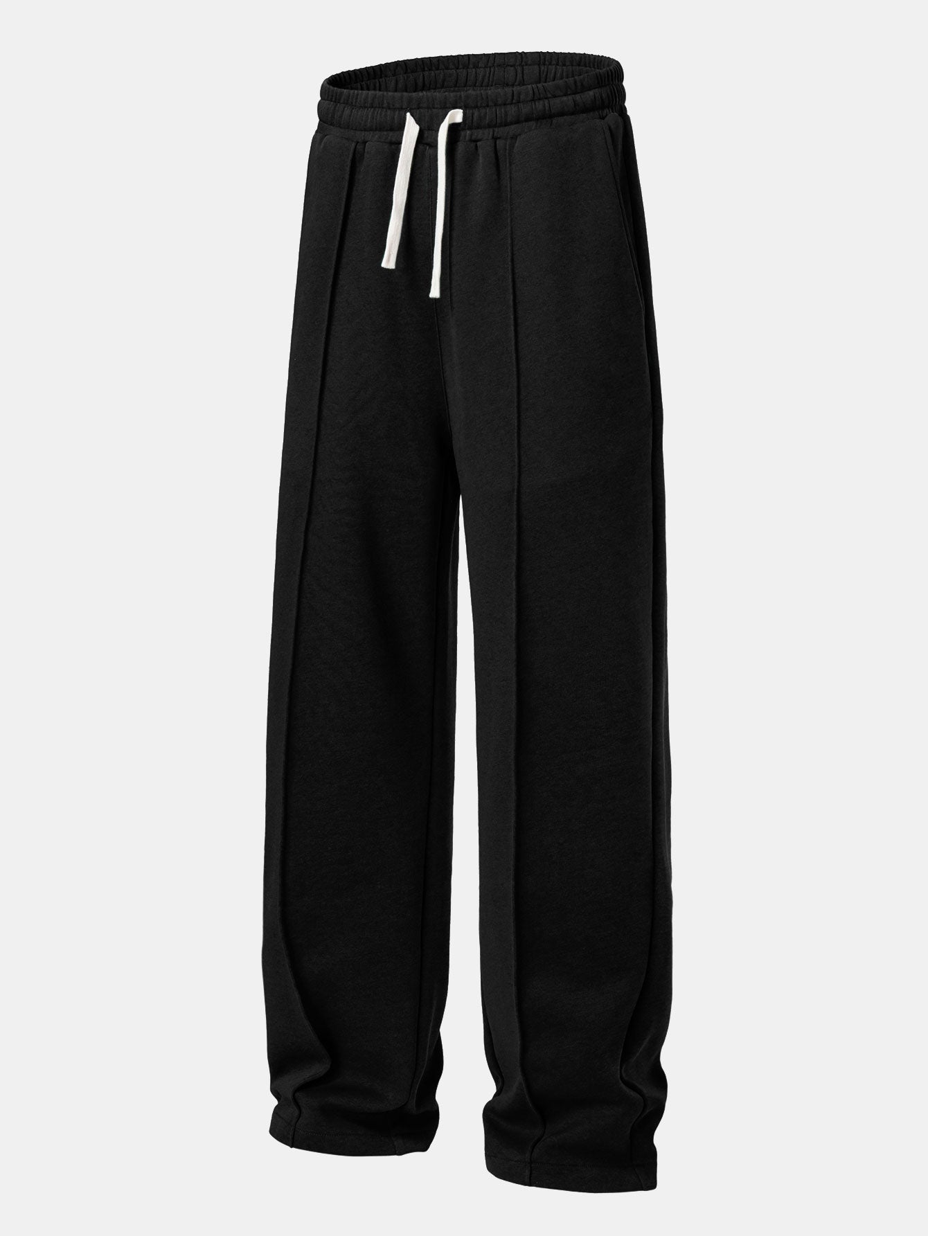 Relax Fit Color Block Patchwork Polo Sweatshirt & Straight Leg Pleated Pintuck Sweatpants