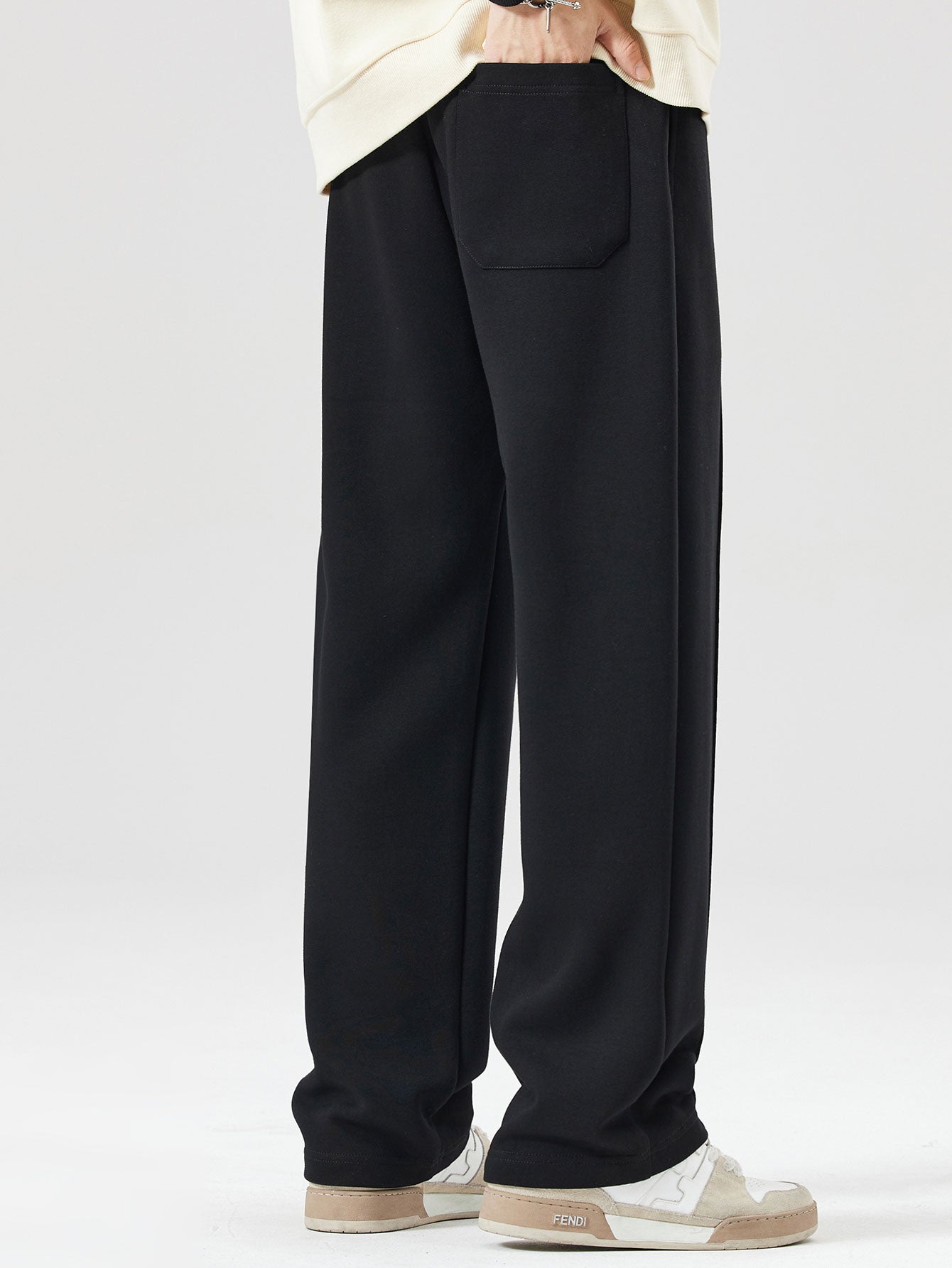 Relax Fit Milano Print Contrast Polo Sweatshirt & Straight Leg Pleated Pintuck Sweatpants